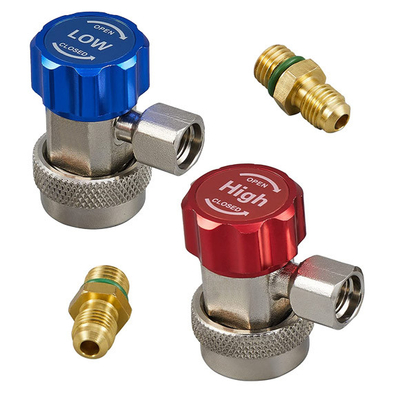 Brass AC Unit Repair Parts Female R134a Quick Coupler Wear Resistant