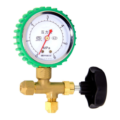 Three Way Brass Single Manifold Pressure Gauge Non Toxic Of Refrigeration Parts
