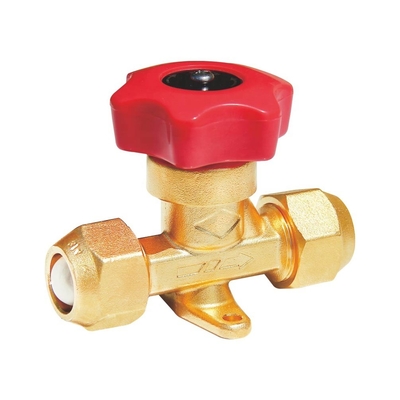 Forged Brass AC Spare Parts Flare Type Welding Refrigeration Hand Valve For R22