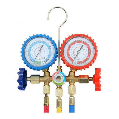 HVAC Brass Manifold Gauge Set Pneumatic OEM Fo AC Charging