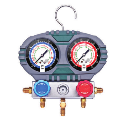 Aluminum Alloy Double Manifold Gauge Set Valve For Refrigerant R410A