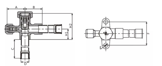 ODM Brass AC Spare Part Max Flow 4.2MPa 120 Degree 1/4&quot; For R32