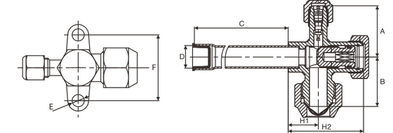 ODM Brass AC Spare Part Max Flow 4.2MPa 120 Degree 1/4&quot; For R32