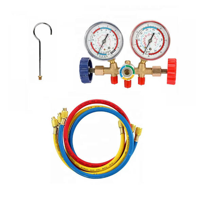 HVAC Brass Manifold Gauge Set Pneumatic OEM Fo AC Charging